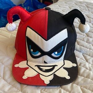 Harley Quinn DC Comics Adjustable Baseball Cap- Red and Black